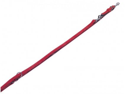 Kožené vodítko pre psy s možnosťou prepínania a dĺžkou 2m Nobby Velours L-XL v červenej farbe