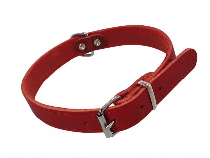 Štýlový obojok pre psov zo šitej hovädzej kože vo vintage vzhľade Nobby Tabil M červený