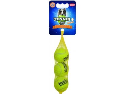 Hračka pre malých psov tennisová lopta s povrchom šetrným pre zuby s pískatkom od Nobby XS 3ks