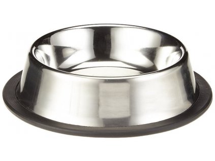 Klasická plochá nerezová miska pre psy a mačky na vodu a krmivo s protišmyková Nobby XS 200ml