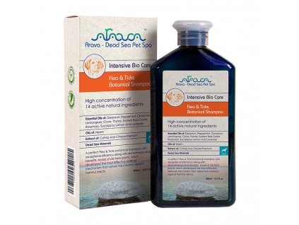 Antiparazitný bylinný šampón pre dospelých psov Arava Flea & Ticks Botanical Shampoo 400ml