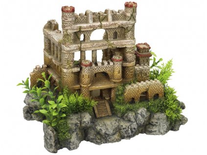 Kvalitná dekorácia do všetkých typov akvárií Nobby Ruined Caslte - ruiny hradu s rastlinami 30,8cm