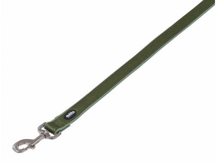 Nylonové vodítko s neoprénovou podšívkou s dĺžkou 120cm Nobby Classic Preno M-L tmavozelené