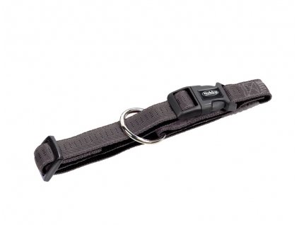 Nylonový obojok pre psa pre obvod krku 30-45cm Nobby Soft Grip S-M v šedej farbe