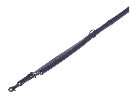 Látkové prepínacie čierne vodítko pre psov v unikátnom dizajne Nobby Linen Deluxe XS-S