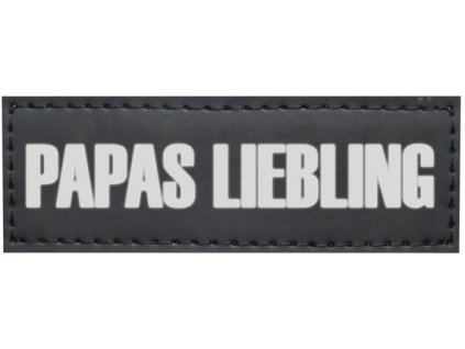 Vymeniteľné štítky s nápisom na pripevnenie na postroje pre psy Nobby Seguro Papas Liebling 2ks