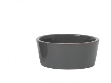 Jednofarebná keramická miska s rozšíreným okrajom pre psov a mačky Nobby Hermos M 0,65l tmavosivá