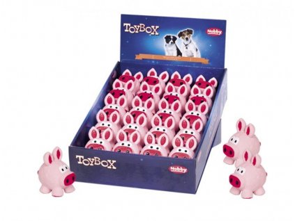 Odolná latexová hračka pre psov s pískatkom v displeji Nobby Coole Sau 9cm 20ks