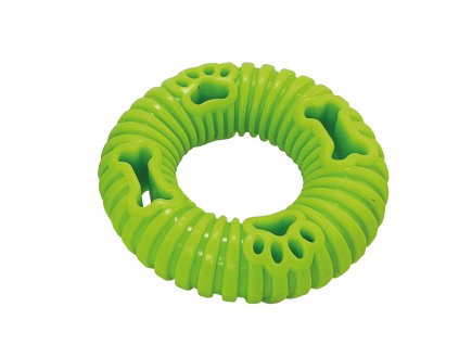 Lákavá hračka pre psov z termoplastickej gumy s otvorom na maškrty Nobby TPR Ring Ø10,5cm zelená