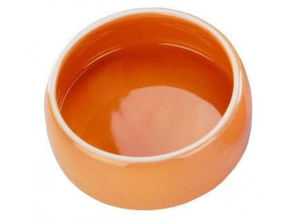 Keramická miska pre psy a hlodavce na vodu a krmivo v oranžovej farbe 125ml