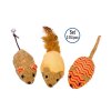 Hračka pre mačky z plyšu Nobby 3 Plyšové myšky oranžové 15cm