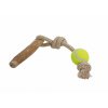 Nobby Kávovníkové drevo s lanom a loptou M: hračka pre psy s cca. 48 cm dĺžkou