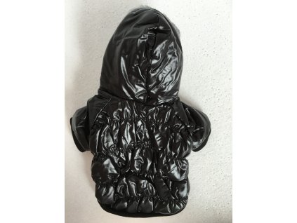 ČERNÁ PROŠÍVANÁ BUNDA S KAPUCÍ  pro psy