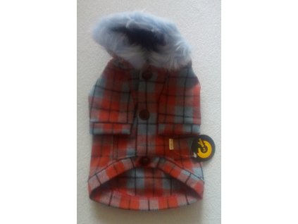 KOSTKOVANÝ KABÁTEK S KAPUCÍ pro psy