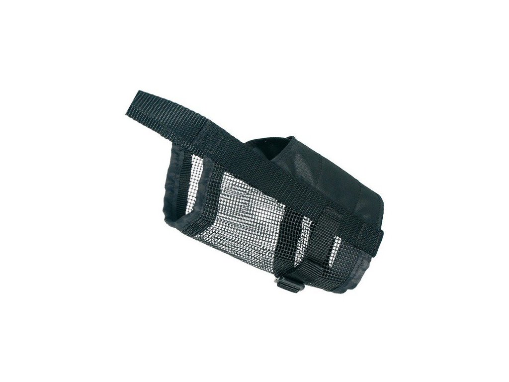 Náhubek nylonový se síťkou, polyester, černý S-M (stř.pudll)