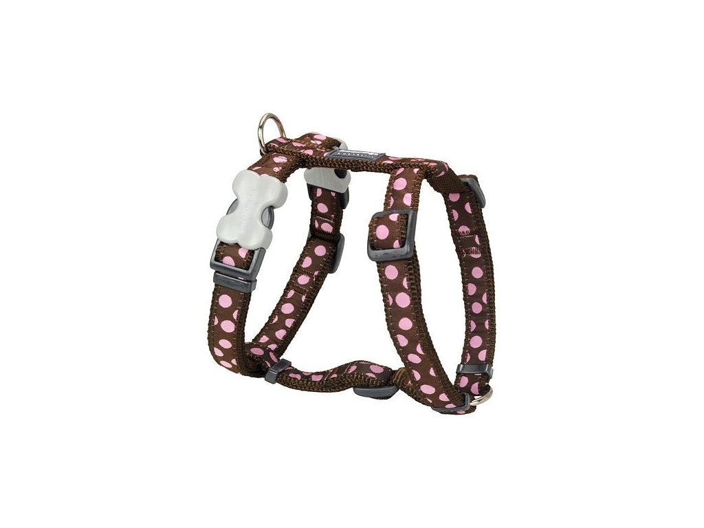 Postroj Red Dingo 20 mm x 45-66 cm - Pink Spots on Brown