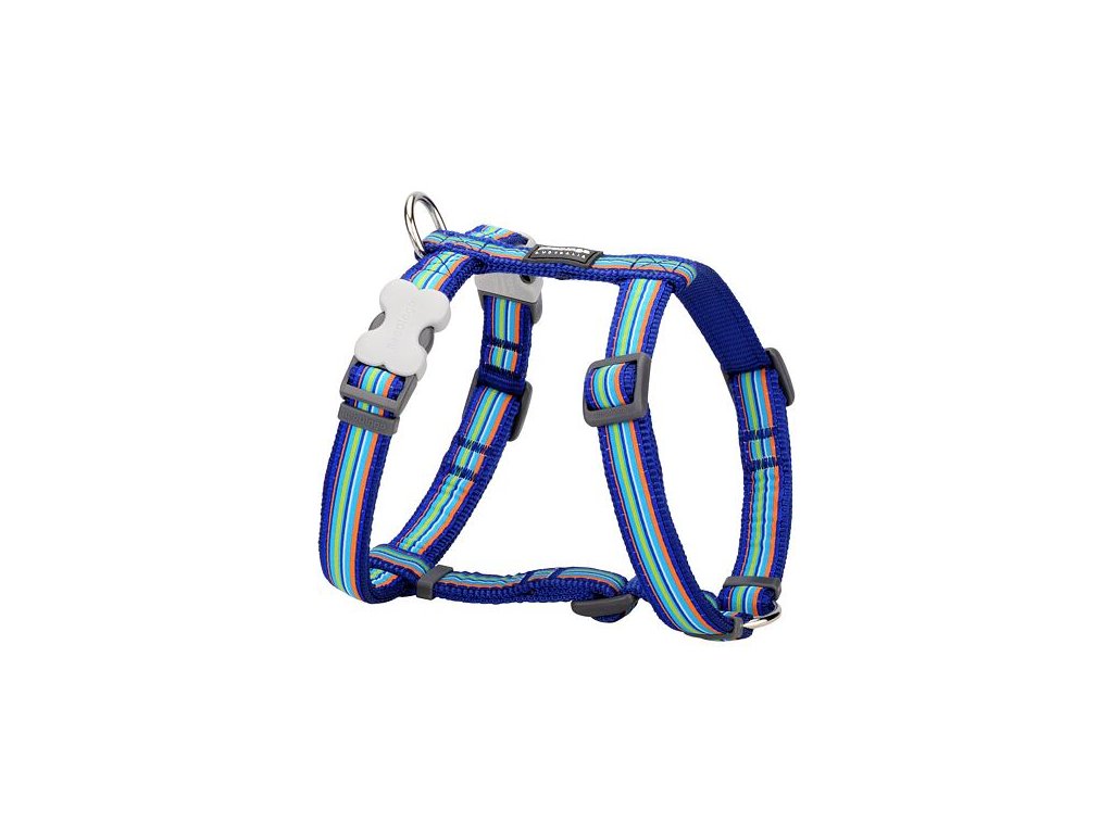 Postroj Red Dingo 15 mm x 36-54 cm - Horizontal Stripes Navy