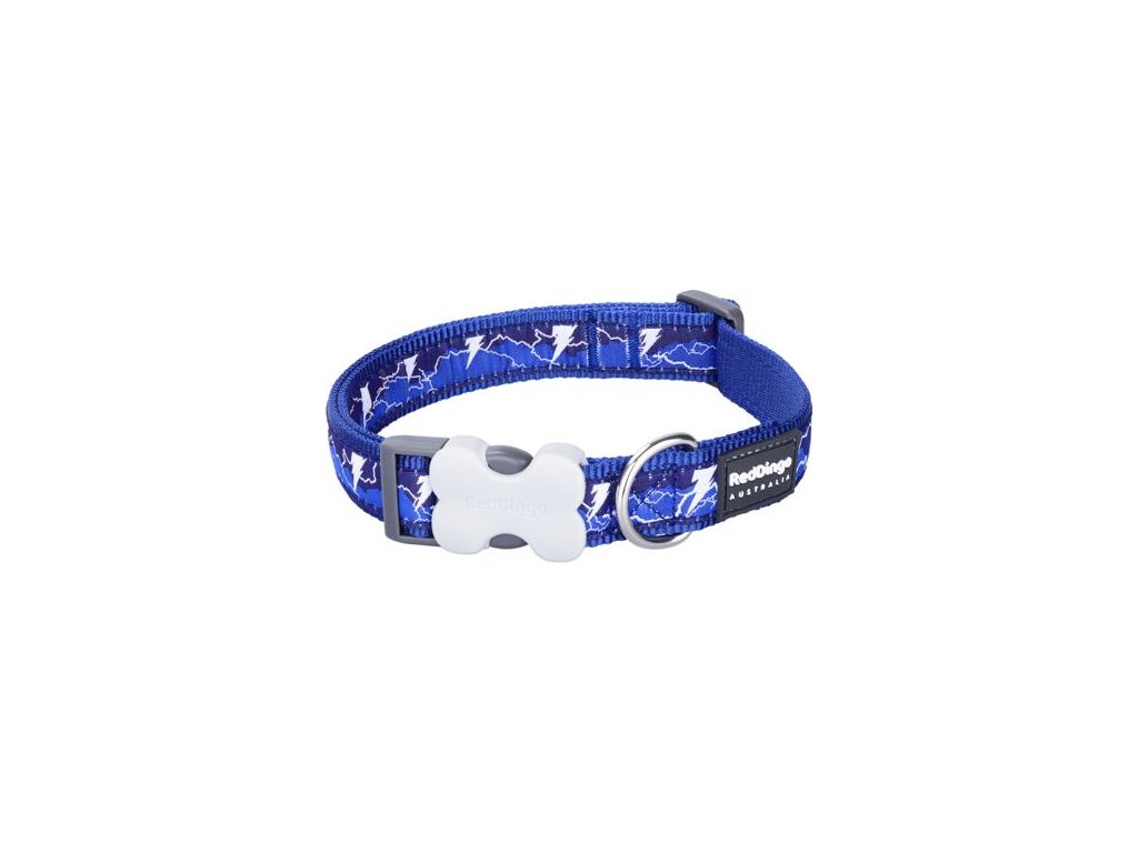 Obojek Red Dingo 15 mm x 24-36 cm - Lightning Dark Blue