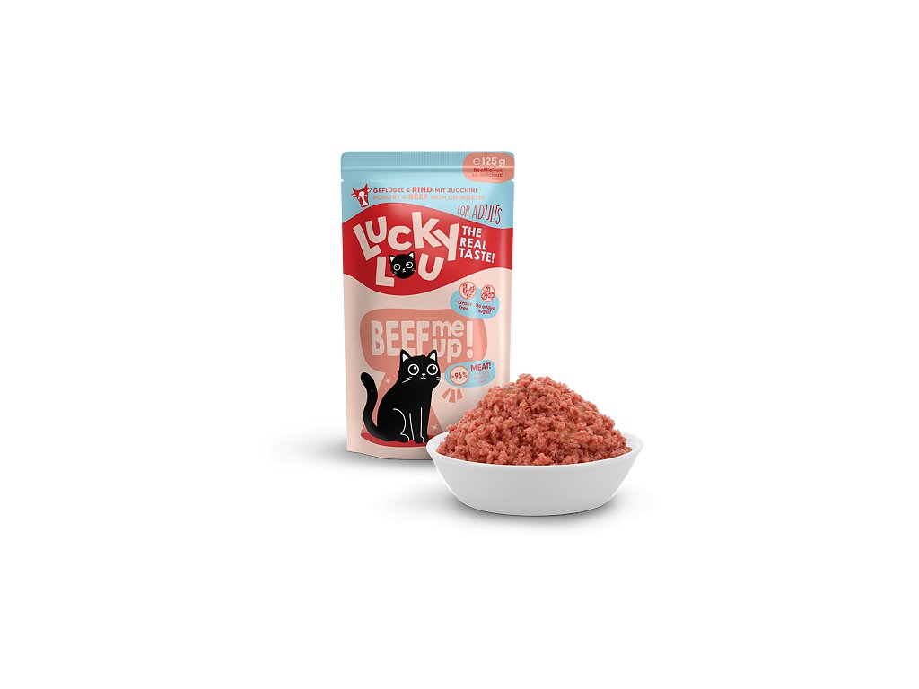 Lucky Lou Lifestage Adult s drůbežím a hovězím masem 125 g