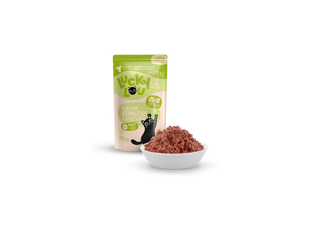 Lucky Lou Lifestage Kitten s drůbežím a hovězím masem 125 g
