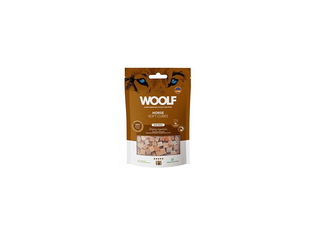 WOOLF pochoutka Soft Cubes Horse 100g