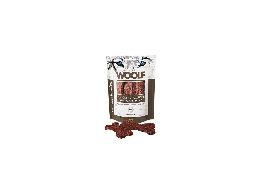 WOOLF pochoutka Chicken, Pumpkin and Oats Bone 100g