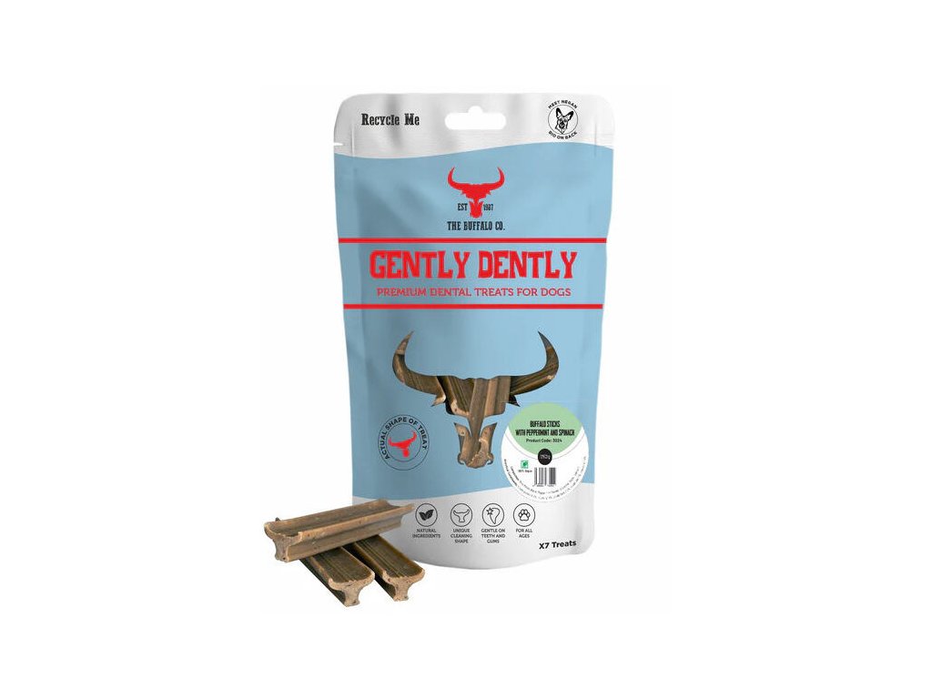 The Buffalo Co. Gently Dently Dentální pamlsky s mátou a mořskou řasou 175 g