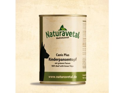 Naturavetal Canis Plus konzerva Hovězí maso a zelené dršťky 400g