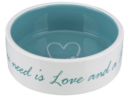 Pet´s home keramická miska 0,3l/12 cm krémovo/petrolejová