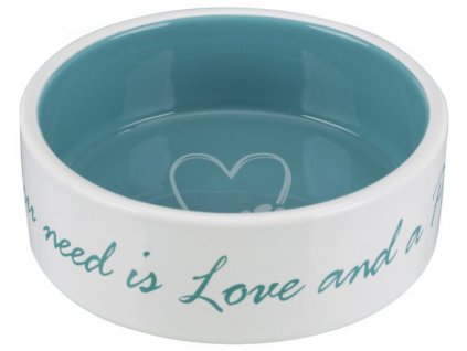 Pet´s home keramická miska 1,4l/20 cm krémovo/petrolejová