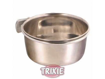 Nerezové krmítko s pevným úchytem do klece 300ml/9cm TRIXIE