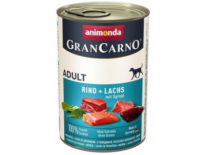 GRANCARNO Adult konzerva losos a špenát 400g