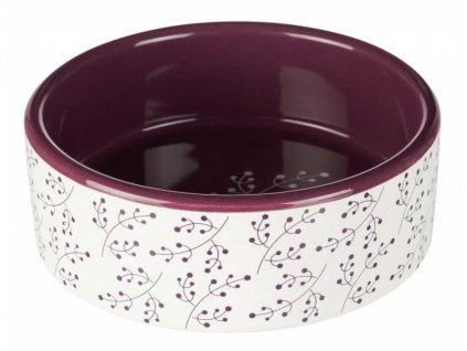 Keramická  miska 0,8l/16 cm bílá s motivem rostlin/berry