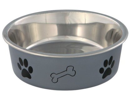 Nerez miska s různobarevným potiskem, tlapka+kost 0,25l/12cm