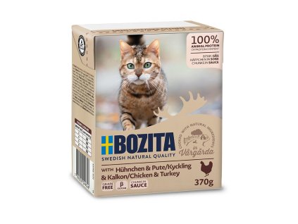 Bozita Cat kousky v omáčce s kuřecím a krůtím, tetrapak 370 g