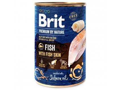 BRIT Premium by Nature paté ryba s rybí kůží 400g