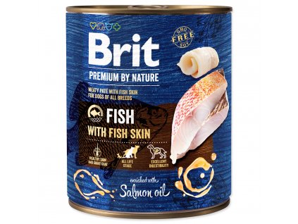 BRIT Premium by Nature paté ryba s rybí kůží 800g