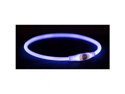 Flash light ring USB, blikací obojek, modrá S-M: 40 cm / ø 8 mm