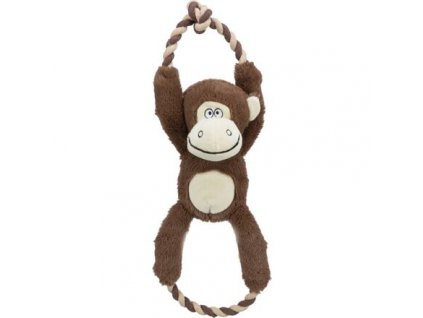 Plyšová opice s vnitřním lanem 40 cm, se zvukem, polyester/bavlna