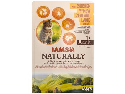 Kapsička IAMS Naturally Adult kuře & jehněčí v omáčce 85g