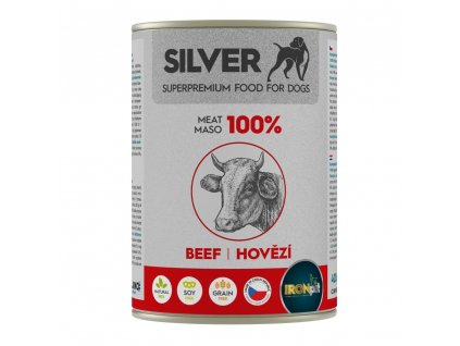 0031819 ironpet silver dog hovezi 100 masa konzerva 400 g