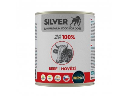 0031815 ironpet silver dog hovezi 100 masa konzerva 800 g