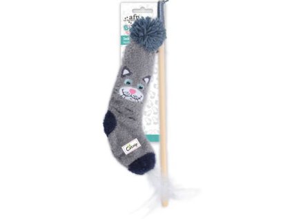 Dřevěná vábnička AFP Sock Cuddler s ponožkou — kočka