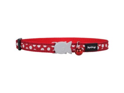 Obojek pro kočky - White Spots on Red