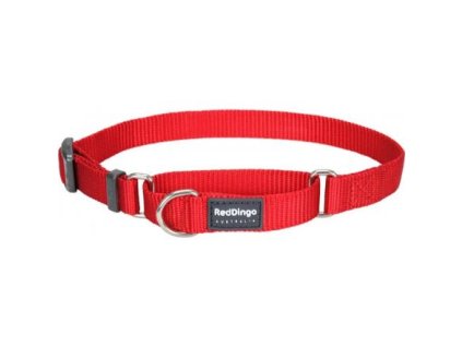 Obojek polostahovací. Red Dingo 15 mm x 26-40 cm - Jednobarevný- Červená