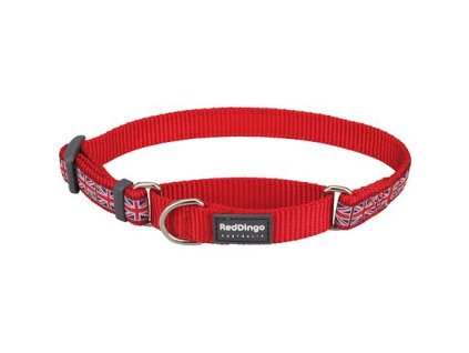 Obojek polostahovací Red Dingo 20 mm x 33-50 cm - Union Jack Flag