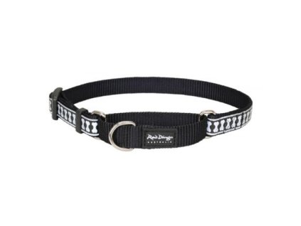 Obojek polostahovací Red Dingo 20 mm x 33-50 cm - Bones Reflexní - Černá