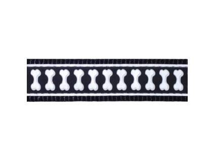 Vodítko Red Dingo přepínací 20 mm x 2 m - Bones Reflexní - Černá