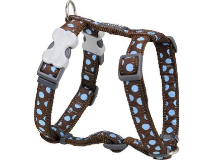 Postroj Red Dingo 20 mm x 45-66 cm - Blue Spots on Brown