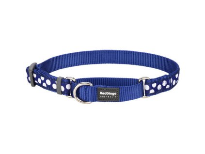 Obojek polostahovacíRed Dingo 20 mm x 33-50 cm- White Spots on Navy